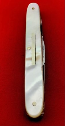 Vintage EMPIRE WINSTED CT 4-Blade Shadow Pen Folding Pocket Knife c.1853-1930  Mother-of-Pearl