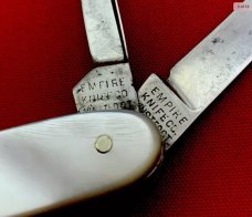 Vintage EMPIRE WINSTED CT 4-Blade Shadow Pen Folding Pocket Knife c.1853-1930  Mother-of-Pearl
