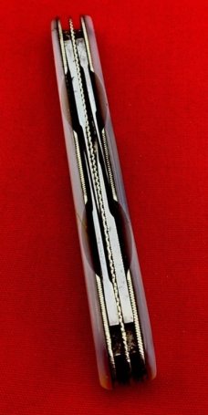Vintage EMPIRE WINSTED CT 4-Blade Shadow Pen Folding Pocket Knife c.1853-1930  Mother-of-Pearl