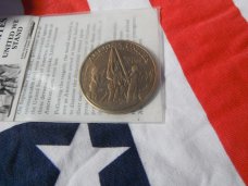 America Unites, United We Stand  911  9-11 Challenge Coin  Commemorative Medallion Brass.  New NOS