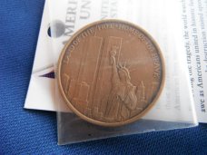 America Unites, United We Stand  911  9-11 Challenge Coin  Commemorative Medallion Brass.  New NOS