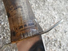 Arab two prong tip Sword with original sheath.  Made in Iraq. Very sharp!!! 23.5" Blade 33.5 OAL.  
