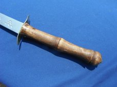 Arab two prong tip Sword with original sheath.  Made in Iraq. Very sharp!!! 23.5" Blade 33.5 OAL.  