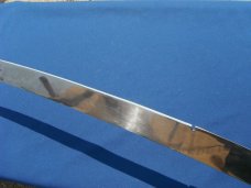 Arab two prong tip Sword with original sheath.  Made in Iraq. Very sharp!!! 23.5" Blade 33.5 OAL.  