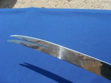 Arab two prong tip Sword with original sheath.  Made in Iraq. Very sharp!!! 23.5" Blade 33.5 OAL.  