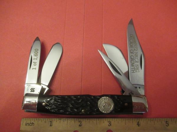 Case XX 1982 NKCA Brown Bone 5 Blade Discontinued Pattern # 6592 SS Case XX 1982 NKCA Brown Bone 5 Blade Discontinued Pattern # 6592 SS