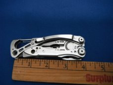 LEATHERMAN Skeletool Stainless Steel Multi-Tool, Pliers, Folding Knife, Phillips Half Serrated Blade