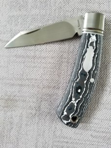 Vetrov Custom Native Knife NEW..4" M390 and White Storm Fat Carbon Fiber..makers slip ..GRAIL Alert 