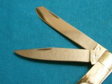MIB CRAZY HORSE STAG ANTLER HANDLE TRAPPER GERMANY FOLDING POCKET KNIFE KNIVES OLD