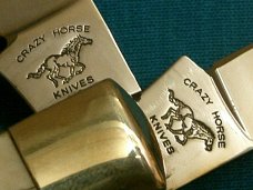 MIB CRAZY HORSE STAG ANTLER HANDLE TRAPPER GERMANY FOLDING POCKET KNIFE KNIVES OLD