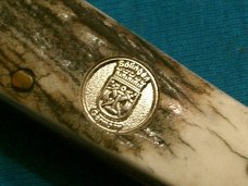MIB CRAZY HORSE STAG ANTLER HANDLE TRAPPER GERMANY FOLDING POCKET KNIFE KNIVES OLD