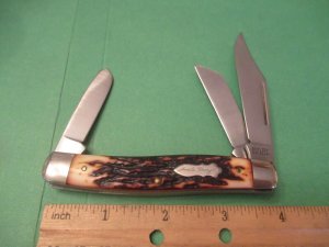 Schrade Uncle Henry Imitation Stag Handle Stockman Pattern # 885UH