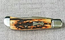 Bobby Toole Honknose Trapper Sambar Stag Knife,New, CPM-154 ,3.75". coa & pouch..Integral..dome pins