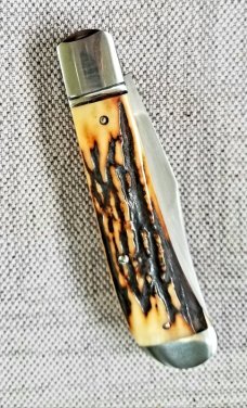 Bobby Toole Honknose Trapper Sambar Stag Knife,New, CPM-154 ,3.75". coa & pouch..Integral..dome pins