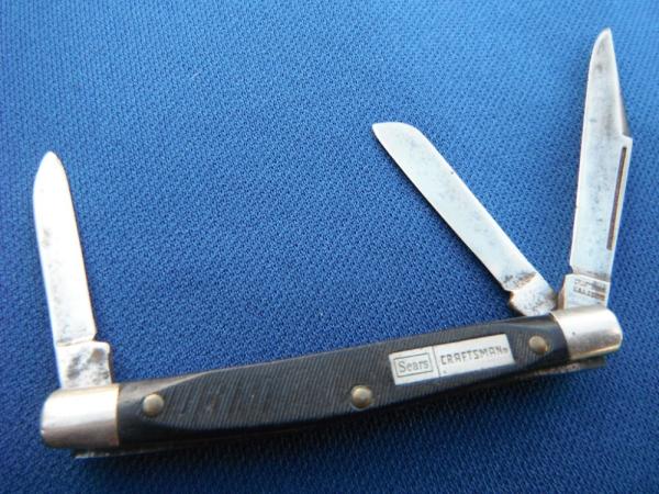 SEARS CRAFTSMAN KNIFE MADE IN USA  3 BLADE STOCKMAN  POCKET KNIFE 