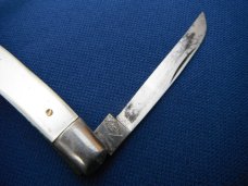 Nano Japan half congress folding pocket knife Made in JAPAN 2 Blade Pen Pocket Knife Pearl Celluloid