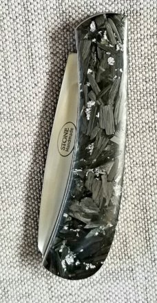 Tinus Stone Slimline Native Silver Foil Carbon Fiber, liners and N690,4" .. South Africa 