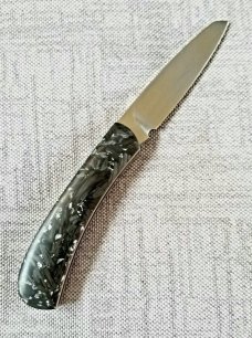 Tinus Stone Slimline Native Silver Foil Carbon Fiber, liners and N690,4" .. South Africa 