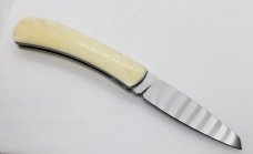 Tinus Stone Slimline Shadow Native Warthog Tusk Ivory Slipjoint,N690,4 ", w/liners ,Slip and coa