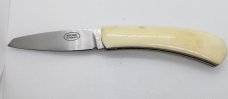 Tinus Stone Slimline Shadow Native Warthog Tusk Ivory Slipjoint,N690,4 ", w/liners ,Slip and coa