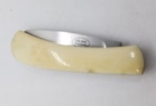 Tinus Stone Slimline Shadow Native Warthog Tusk Ivory Slipjoint,N690,4 ", w/liners ,Slip and coa