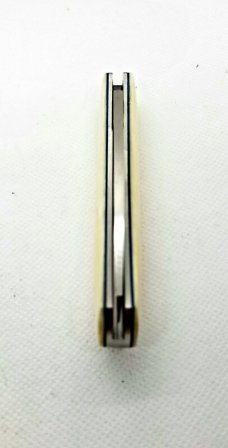Tinus Stone Slimline Shadow Native Warthog Tusk Ivory Slipjoint,N690,4 ", w/liners ,Slip and coa