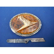 Gitz USA Razor Knife Folding POCKET KNIFE amp Real Rattle Snake head Diamondback Rattler Belt Buckle