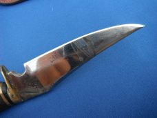 Nice Custom handmade fixed blade knife with leather sheath. A very sharp edge.