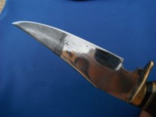 Nice Custom handmade fixed blade knife with leather sheath. A very sharp edge.