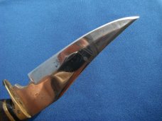 Nice Custom handmade fixed blade knife with leather sheath. A very sharp edge.