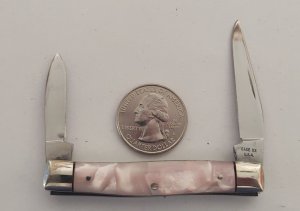 Case XX USA 92033 3 Dot 1977 Cracked Pink Ice Pen Knife