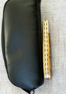 Shawn Greco Mammoth ivory and damascus Trapper...smooth scales..3.75" ..perfect action