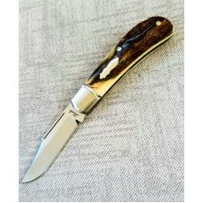 Bobby Toole Custom Mammoth Lanny clip KnifeCPM-154 3 78quot closed Integral Fluted BolstersBark