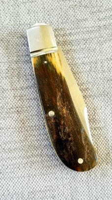 Bobby Toole Custom Mammoth Lanny  clip Knife,CPM-154 ,3 7/8" closed ,Integral Fluted Bolsters..Bark 