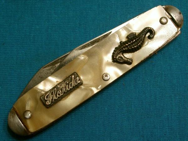 VINTAGE IDEAL USA FLORIDA SOUVENIR ADVERTISING PEN JACK FOLDING POCKET KNIFE KNIVES OLD