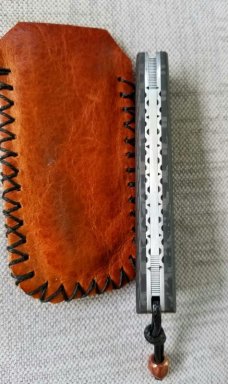 Vincenzo Balistreri Fools Space Coral fat CF White Wolf slipjoint,4" cl..rwl34. .lanyard pin & bead