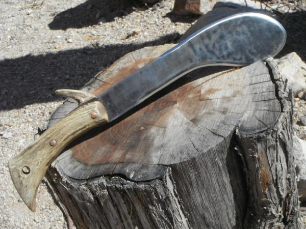 Large Custom Handmade /Hand Forged Chopper/Camp Knife. Very SHARP! 9" Blade, Stag Handle, Large Custom Handmade /Hand Forged Chopper/Camp Knife. Very SHARP! 9" Blade, Stag Handle,