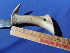 Large Custom Handmade /Hand Forged Chopper/Camp Knife. Very SHARP! 9" Blade, Stag Handle, 