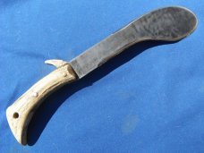 Large Custom Handmade /Hand Forged Chopper/Camp Knife. Very SHARP! 9" Blade, Stag Handle, 