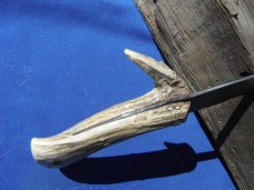 Large Custom Handmade /Hand Forged Chopper/Camp Knife. Very SHARP! 9" Blade, Stag Handle, 