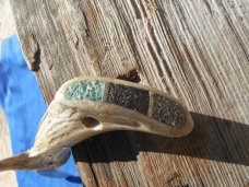 Large Custom Handmade /Hand Forged Chopper/Camp Knife. Very SHARP! 9" Blade, Stag Handle, 