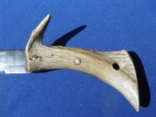 Large Custom Handmade /Hand Forged Chopper/Camp Knife. Very SHARP! 9" Blade, Stag Handle, 