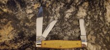 Fight'n Rooster Frank Buster Cutlery Germany 3 Blade Stockman Knife - Twenty Dollar Gold Piece