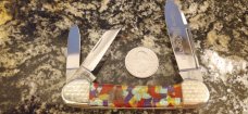 Fight'n Rooster Frank Buster Cutlery Germany 3 Blade Canoe Knife - Christmas Tree