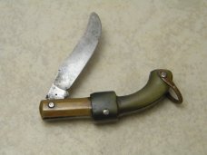 Unbranded Brass and Horn Pistol Figural Knife 