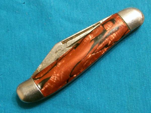 VINTAGE RED BLACK SWIRL HAMMER BRAND USA SERPENTINE PEN JACK FOLDING POCKET KNIFE KNIVES OLD VINTAGE RED BLACK SWIRL HAMMER BRAND USA SERPENTINE PEN JACK FOLDING POCKET KNIFE KNIVES OLD