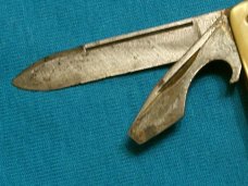 VINTAGE UTICA CORKSCREW FOLDING POCKET JACK KNIFE KNIVES OLD