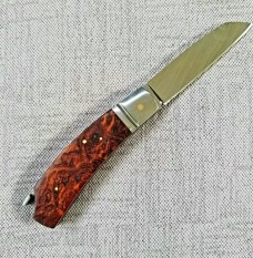 Steve Vanderkolff Native Taillock 4".. Desert Ironwood scales.Fluted Integral bolsters CPM-154 