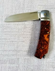 Steve Vanderkolff Native Taillock 4".. Desert Ironwood scales.Fluted Integral bolsters CPM-154 