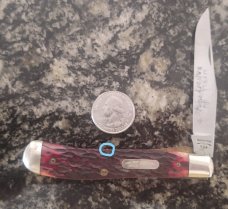 USA MADE BY SCHRADE CUTLERY CORP. IN 1978 PARKER- FROST LITTLE BANDIT LINER LOCK TRAPPER BROWN BONE